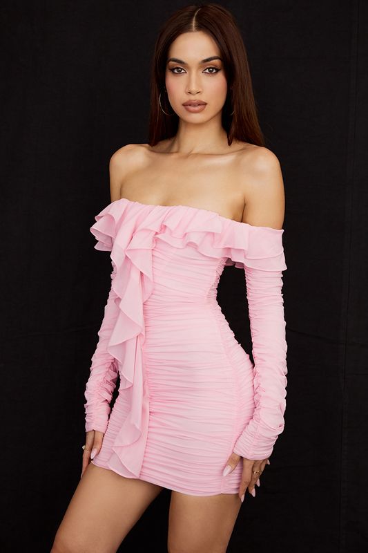 Pink House Of Cb Silk Fairy Pink Mini  Dress | FBD-372940