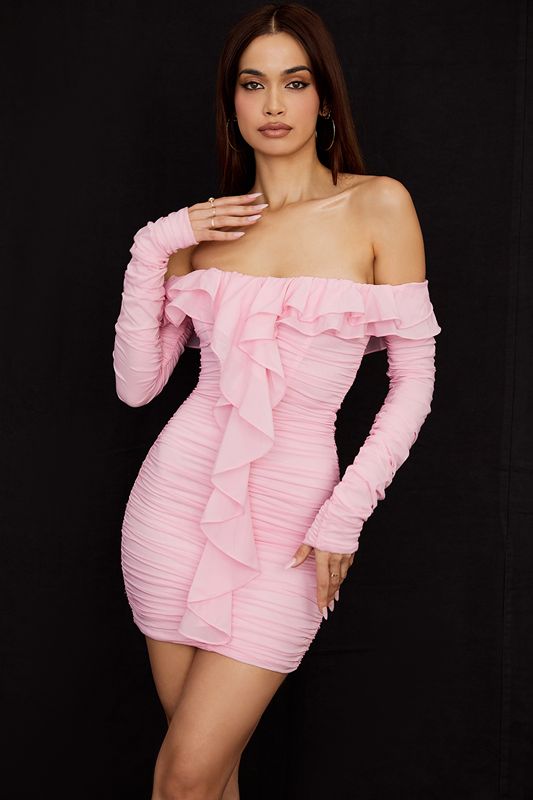 Pink House Of Cb Silk Fairy Pink Mini  Dress | FBD-372940