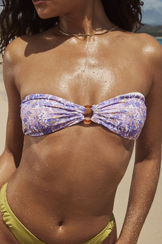 Purple House Of Cb Floral Bandeau Bikinis | PLN-731480