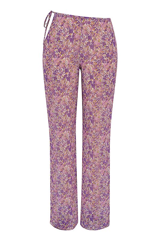 Purple House Of Cb Floral Cutouts Pants | PQW-617325