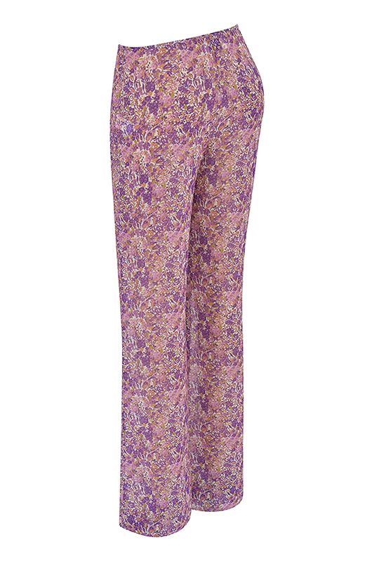 Purple House Of Cb Floral Cutouts Pants | PQW-617325