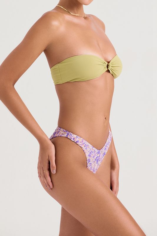 Purple House Of Cb Floral Ruched Bikini Bottoms | FIY-821459