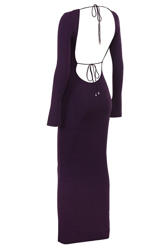 Purple House Of Cb Ribbed Knit Maxi Dress | HST-871546