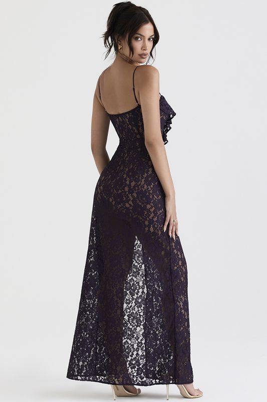 Purple House Of Cb Shade Lace Maxi Dress | KVX-387904