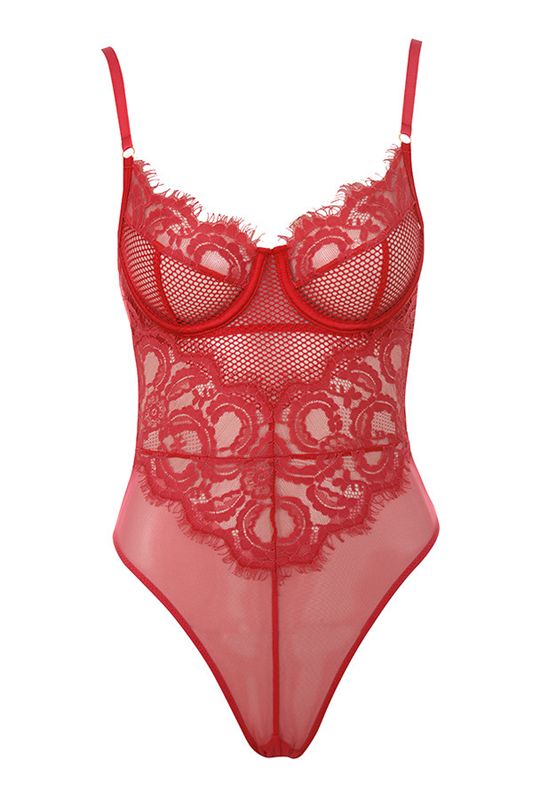 Red House Of Cb Lace  Bodysuit | RIS-374860