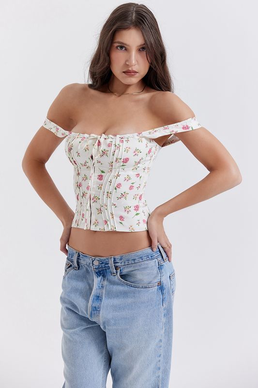 Rose House Of Cb Print Floral Tops | QCD-027518