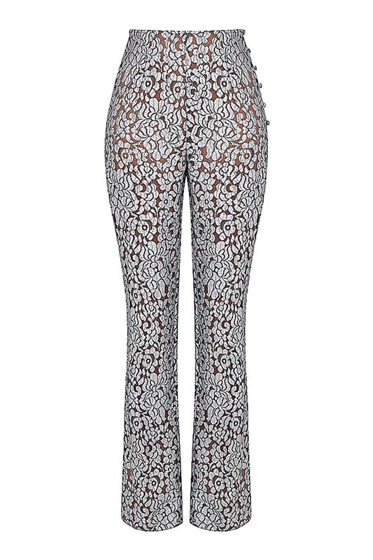 Silver House Of Cb Metallic Laces Pants | KJM-316594