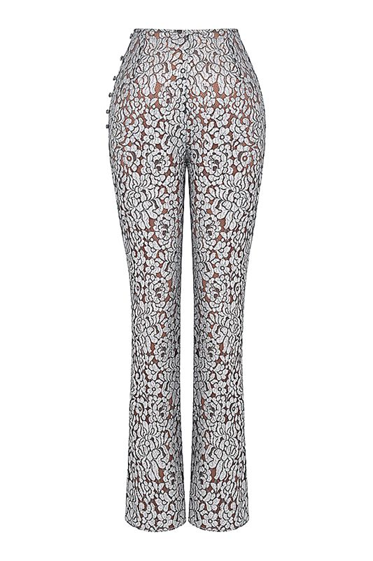 Silver House Of Cb Metallic Laces Pants | KJM-316594