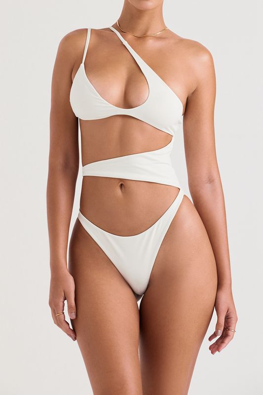 White House Of Cb Asymmetric Cutout Swimsuit | MXZ-526041