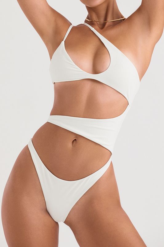 White House Of Cb Asymmetric Cutout Swimsuit | MXZ-526041