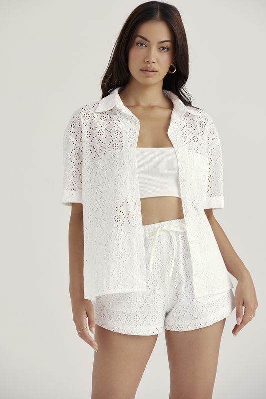 White House Of Cb Broderie Anglaise Shirt Tops | KLI-759243