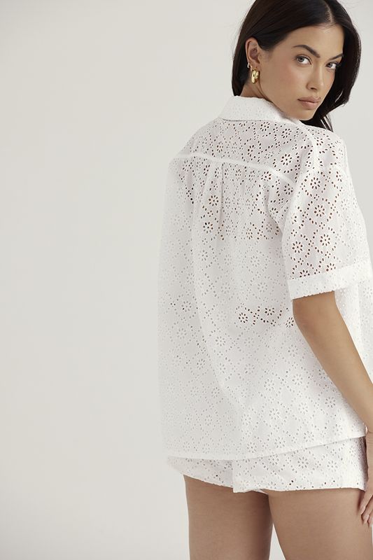 White House Of Cb Broderie Anglaise Shirt Tops | KLI-759243