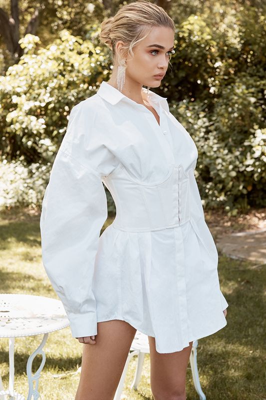 White House Of Cb Cinched Waist Shirt Dress | ELV-826179