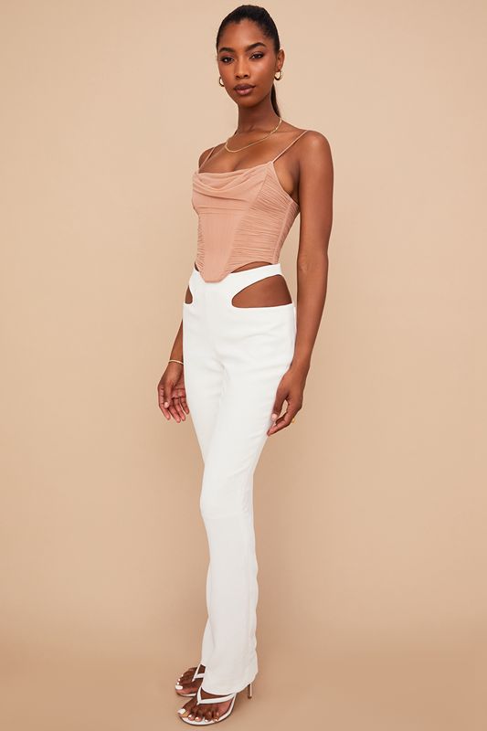 White House Of Cb Crepe Cutouts Pants | ESN-347092