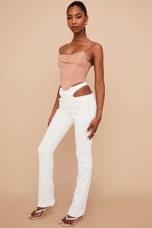 White House Of Cb Crepe Cutouts Pants | ESN-347092