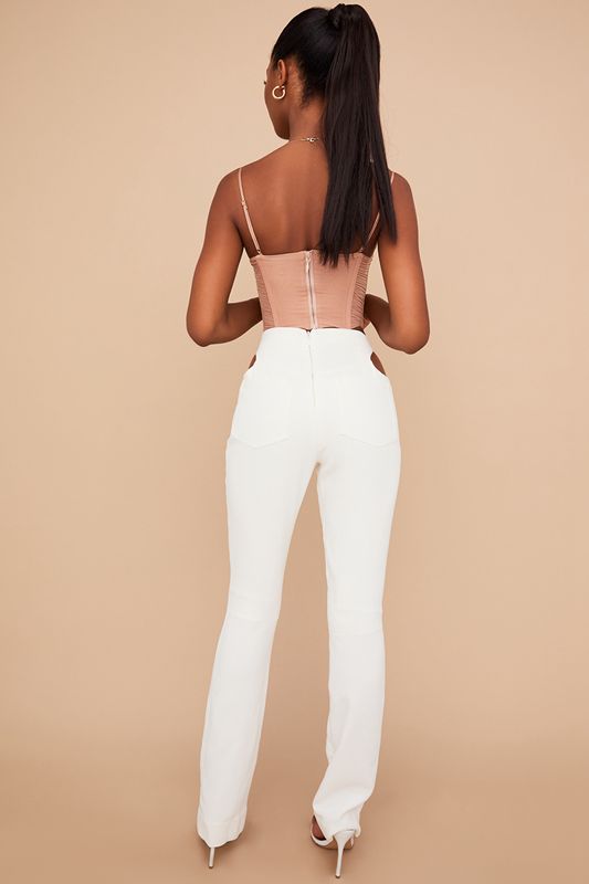 White House Of Cb Crepe Cutouts Pants | ESN-347092