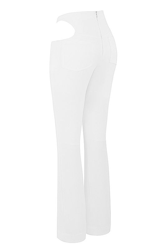 White House Of Cb Crepe Cutouts Pants | ESN-347092