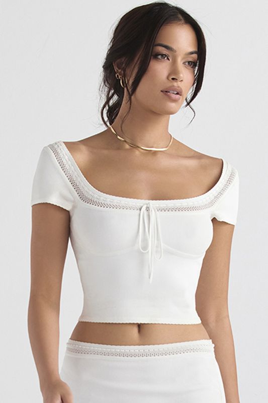 White House Of Cb Dainty Rib Knit Tops | STK-185932