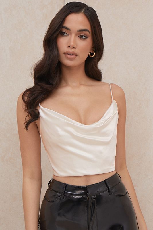 White House Of Cb Draped Satin Tops | UGH-035184