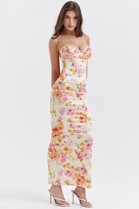 White House Of Cb Floral Maxi Dress | QHI-608594