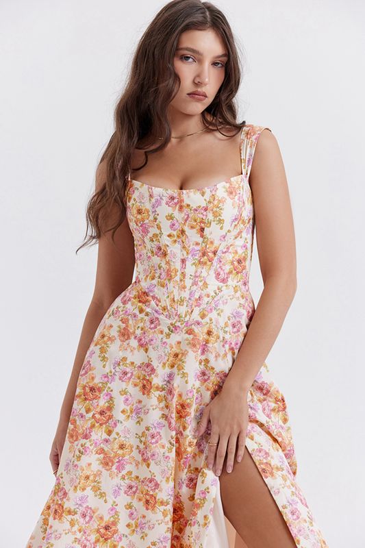 White House Of Cb Floral Midi Dress | AWT-924051