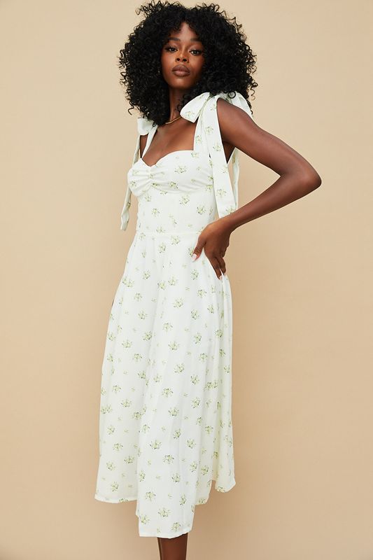 White House Of Cb Floral Midi Dress | LRV-856912