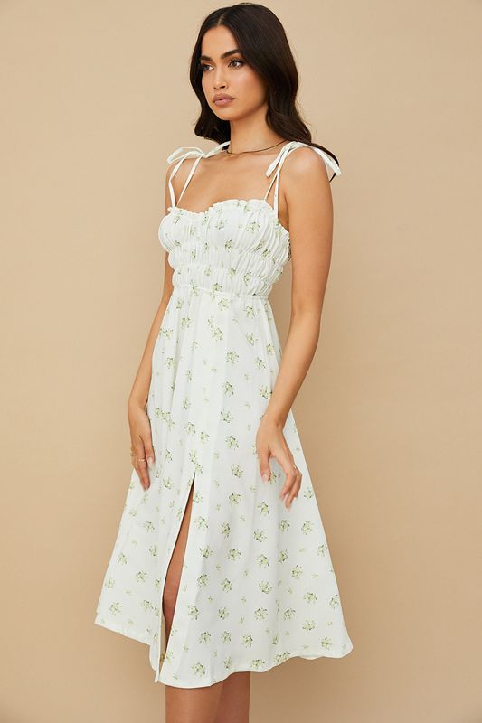 White House Of Cb Floral Shirred Midi Dress | QJK-195370