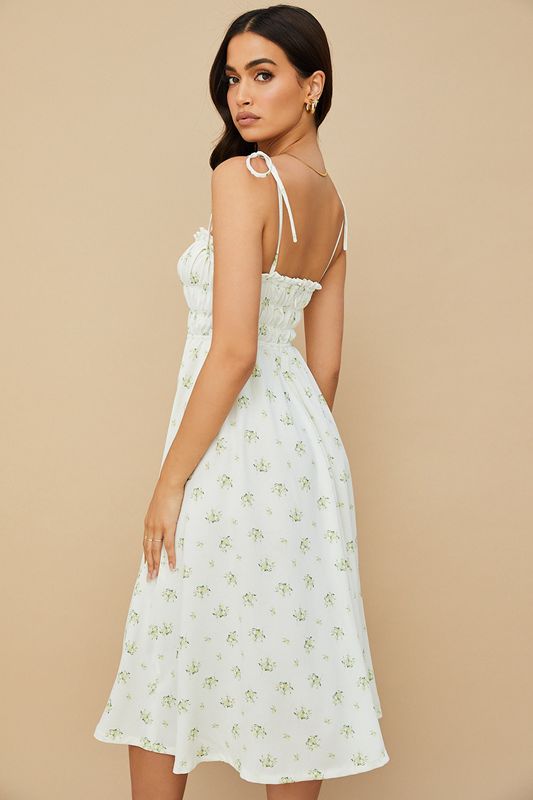 White House Of Cb Floral Shirred Midi Dress | QJK-195370