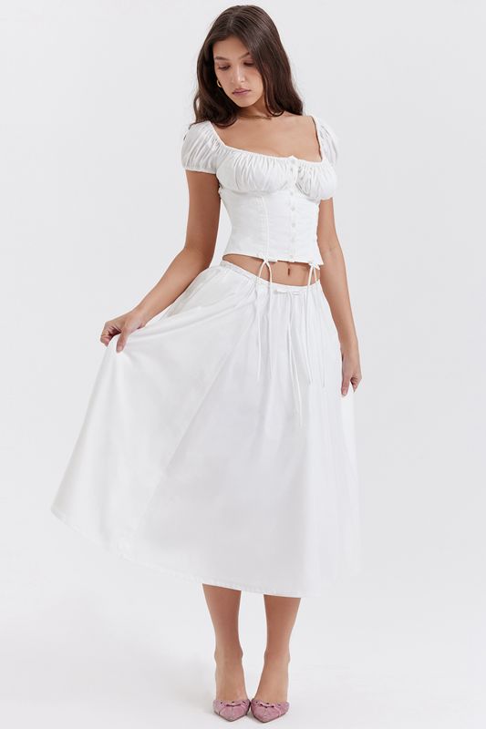 White House Of Cb Gathered Midi Skirts | DOB-907123