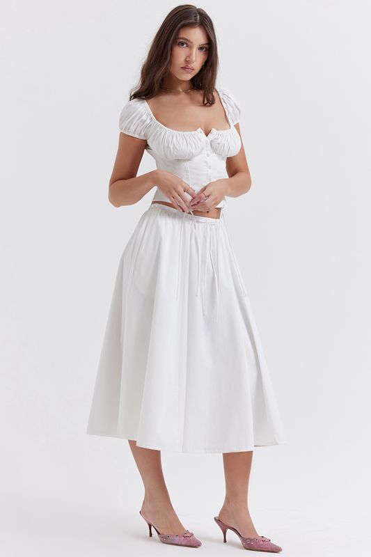 White House Of Cb Gathered Midi Skirts | DOB-907123