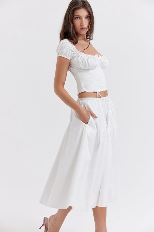 White House Of Cb Gathered Midi Skirts | DOB-907123