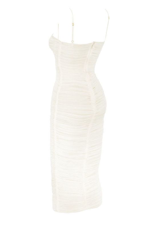 White House Of Cb Gathered Organza Mesh Dress | EDM-031985