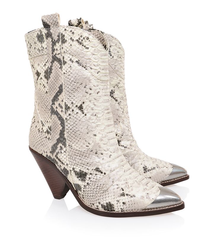 White House Of Cb Grey Skin Low Calf Cowboy Boots | BRG-186049