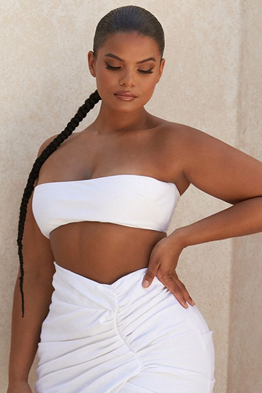 White House Of Cb Linen Mix Bandeau Tops | YVG-073821