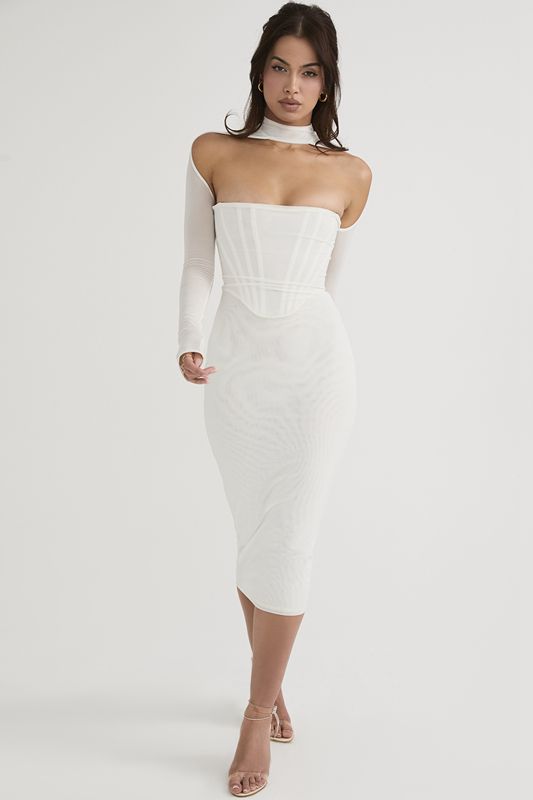 White House Of Cb Mesh  Midi Dress | RBV-204185