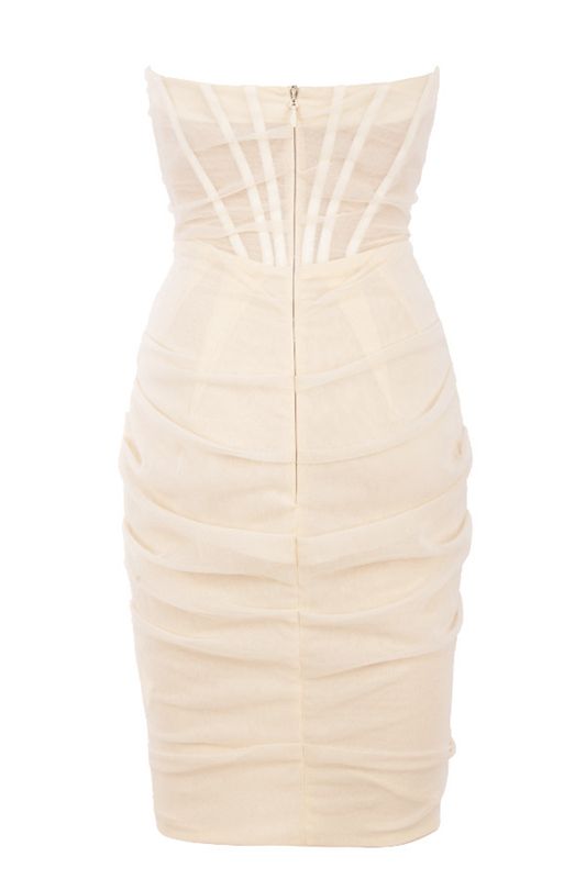 White House Of Cb Mesh Strapless Dress | DAQ-136972