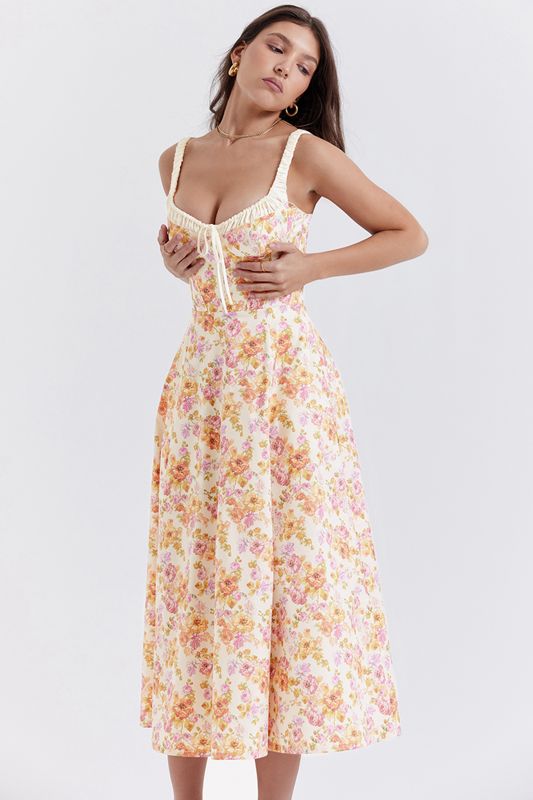 White House Of Cb Print Bustier Dress | FEB-867245