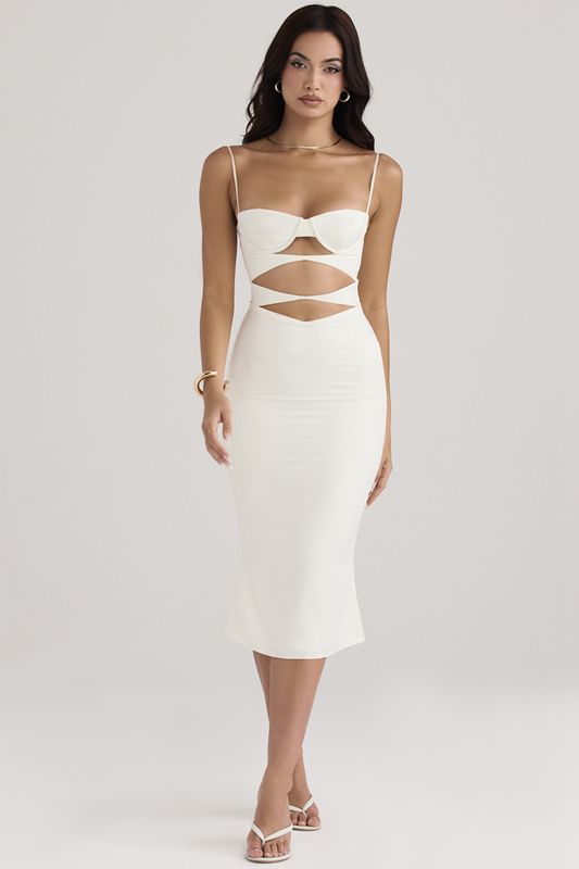 White House Of Cb Satin Cutout Dress | ZNT-637084