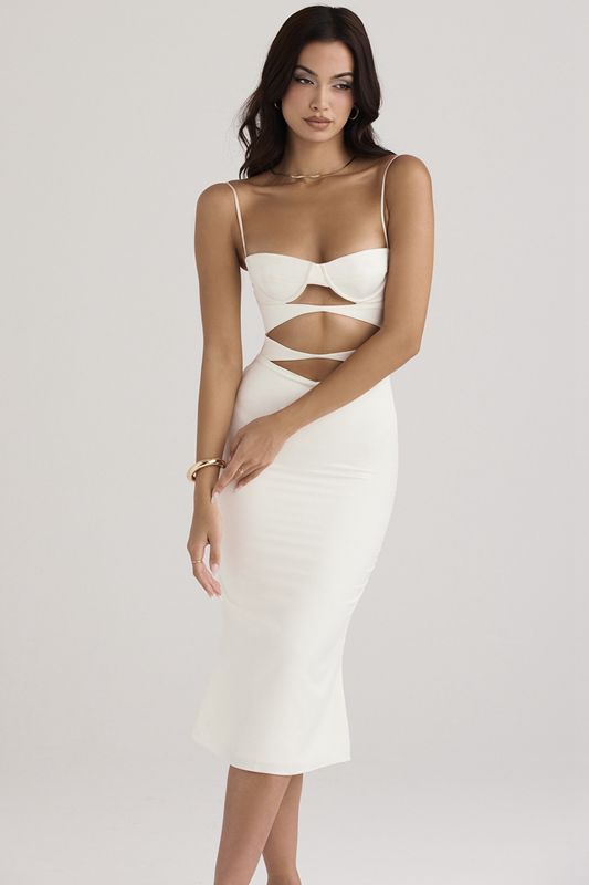 White House Of Cb Satin Cutout Dress | ZNT-637084