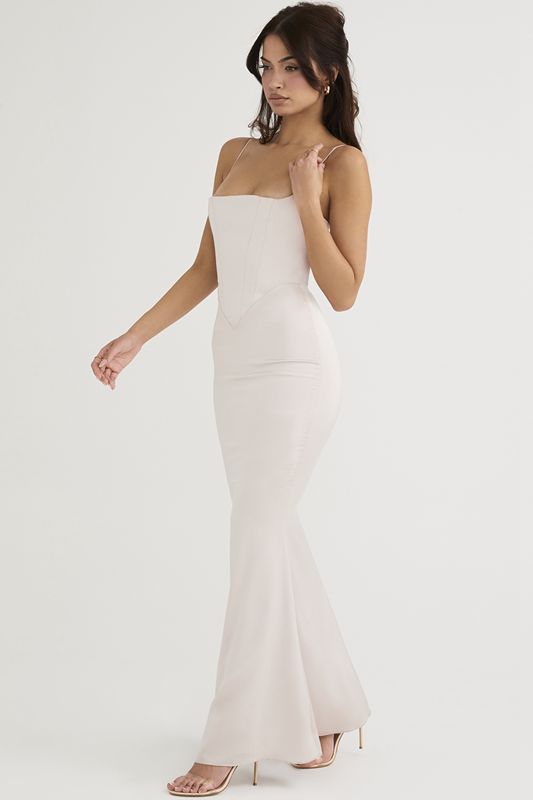 White House Of Cb Satin Maxi Dress | WNF-301798