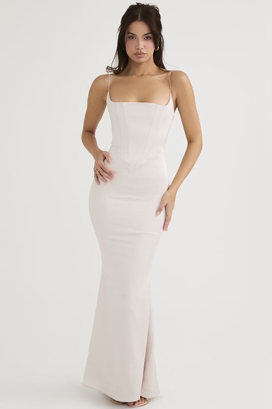 White House Of Cb Satin Maxi Dress | WNF-301798