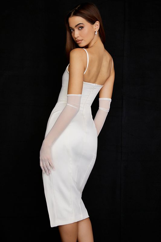 White House Of Cb Satin  Midi Dress | TGJ-298364