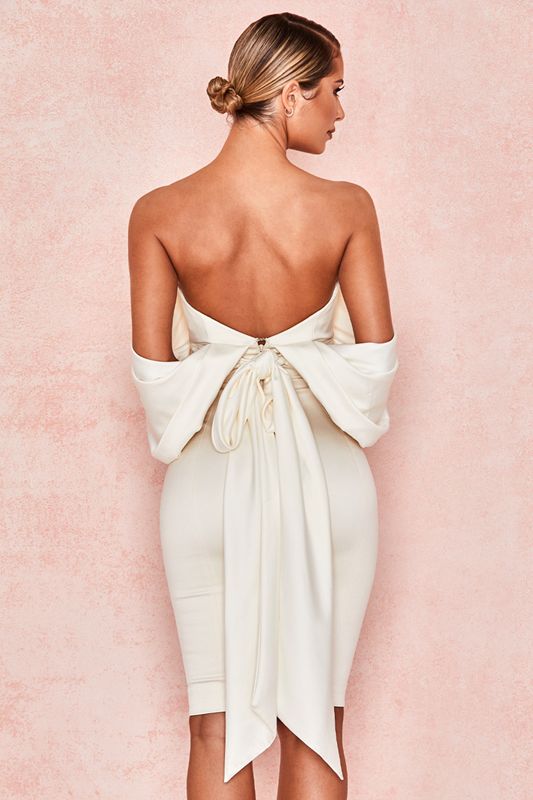 White House Of Cb Satin Strapless Dress | QMR-538960