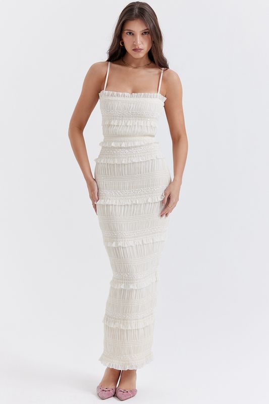 White House Of Cb Sequin Pleat Maxi Dress | SKC-065319