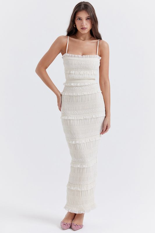 White House Of Cb Sequin Pleat Maxi Dress | SKC-065319