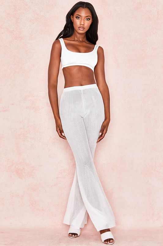 White House Of Cb Stretch Jersey Cropped Tops | TMU-541632