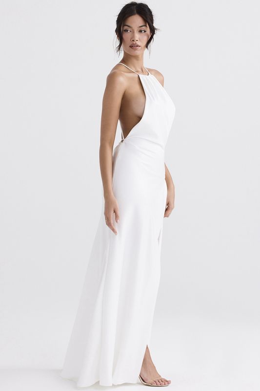 White House Of Cb Thigh Slit Maxi Dress | FQW-057821