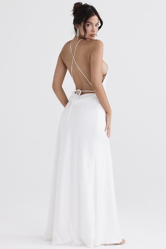 White House Of Cb Thigh Slit Maxi Dress | FQW-057821