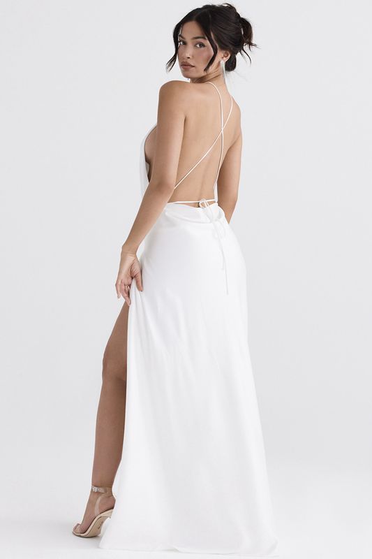 White House Of Cb Thigh Slit Maxi Dress | FQW-057821