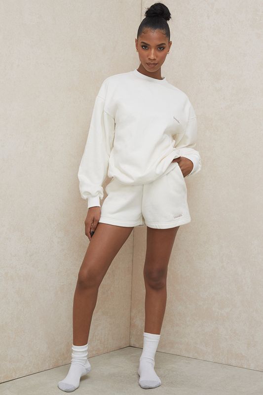 White House Of Cb White Oversized Crewneck Sweatshirts | GAP-794508